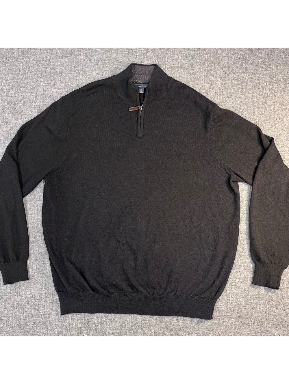 Club Room black merino wool 1/4 zip sweater xl